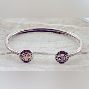 PANDORA Signature 14k Gold Bangle Cuff Bracelet